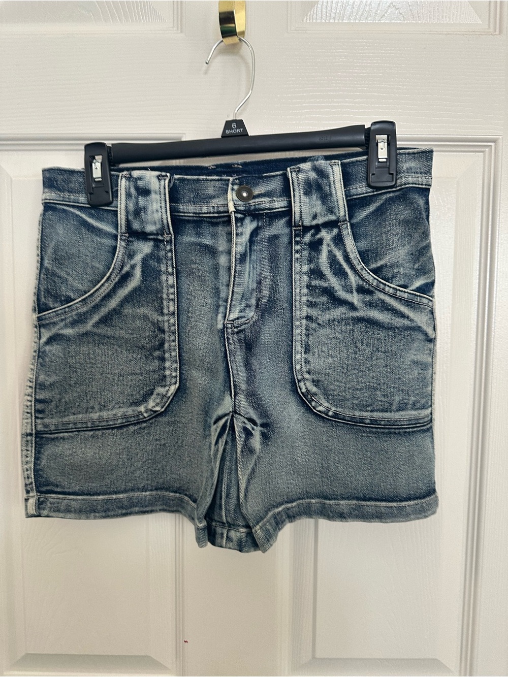 Tommy Hilfiger Washed Blue Denim High-Rise Shorts